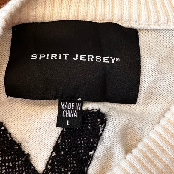 Spirit Jersey NWT size Large NEW YORK cream‎ cropped crewneck sweatshirt - Picture 11 of 16